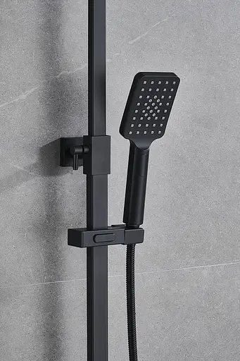 Душова система зовнішнього монтажу з термостатом Nett STB-32, Чорний - фото 6