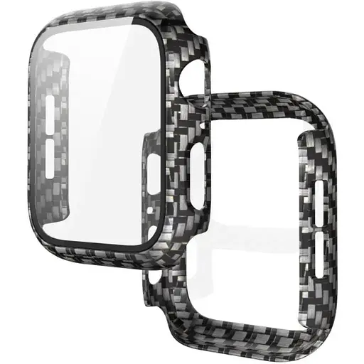 Чехол-накладка DK Пластик Carbon Glass Full Cover для Apple Watch 40mm (black) - фото 3