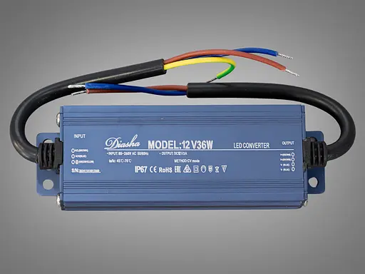 Блок живлення 12 В, для підключення LED стрічки, 36Вт, 3А - фото 2