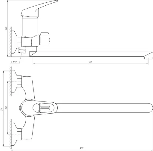 Смеситель для ванны EcoMix M-GEM-208 Хром - фото 5