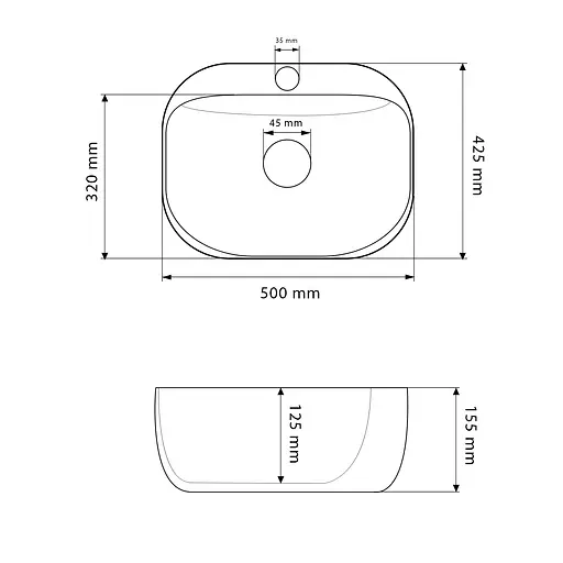 Умивальник VBI Narni M white накладний VBI-014900, Білий - фото 2