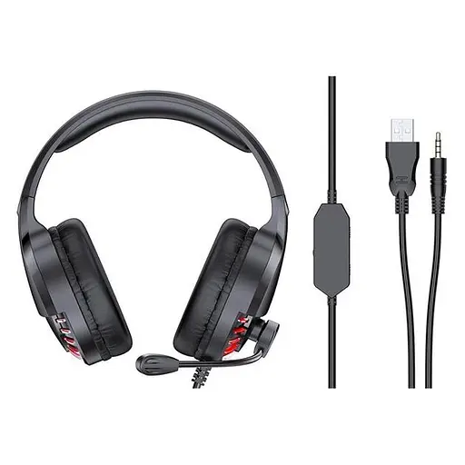 Проводная игровая гарнитура Awei ES-770i Gaming earphone with LED, USB, 3.5mm, 2.1m, black - фото 3