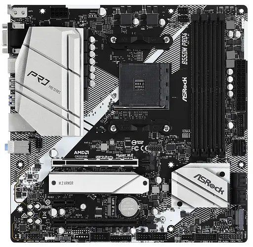 Материнская плата AsRock B550M Pro4 (B550M Pro4) (Socket AM4, AMD B550, Micro-ATX) - фото 1
