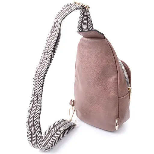 Женская компактная сумка Vintage через плечо из экокожи с акцентом на текстильную лямку 15х25х5 см sum0026968 - фото 2