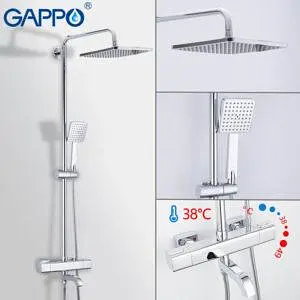 Душова система з термостатом Gappo G2499-40, вилив - перемикач на лійку, 3-функції, нержавіюча сталь - фото 4