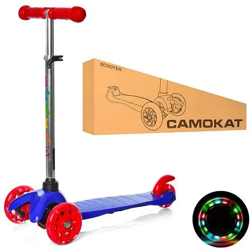 Детский самокат iTrike BB 3-013-4-C-DBL MINI светящиеся колеса - фото 2