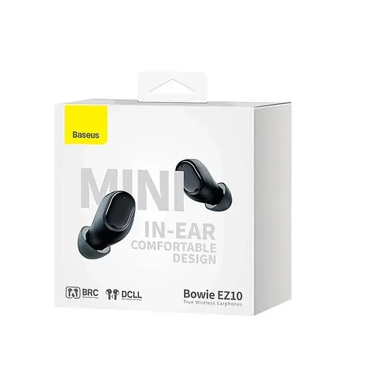 Бездротові навушники Baseus Bowie EZ10 True Wireless Earphones, Low Latency, Baseus Rapid Charge, BT5.3, 40mAh, 300mAh, 5h, Black A00054300116-Z1 - фото 7
