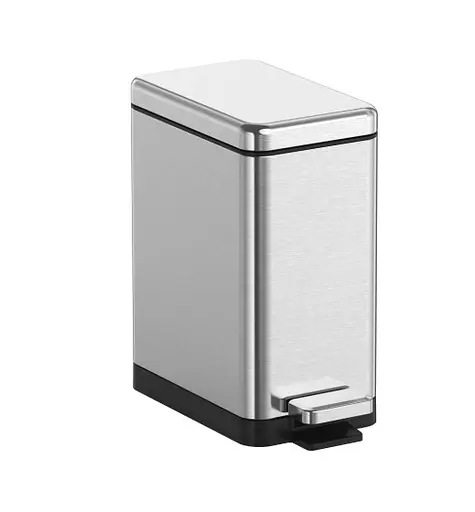 Відро для сміття Koer TC-010206-02 з плавним закриттям прямокутне 6 л нержавійка (KR5594)  - фото 2