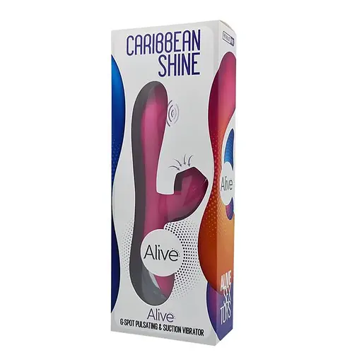 Вібратор-кролик Alive Caribbean Shine Magenta 21 см рожевий - фото 4
