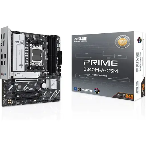 Материнська плата Asus AM5 Prime B840M-A-CSM, B840, 4xDDR5, Int.Video (CPU), 4xSATA3, 3xM.2, 1xPCI-E 4.0 x16, 2xPCI-E 3.0 x16, Realtek 7.1, Realtek 2.5Gb, 5xUSB 3.2 / 6xUSB 2.0, HDMI/2xDP, MicroATX - фото 2