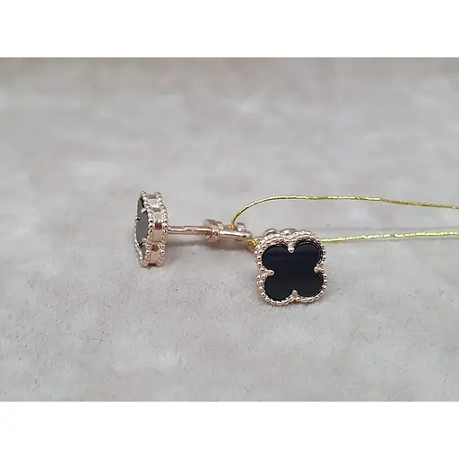 Золоті сережки-пуссети Платон Конюшина з агатом. 1С127/67Б - фото 3