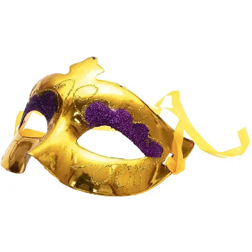 Карнавальна маска Devilon 19х9 см золотиста з фіолетовим (461035-2)