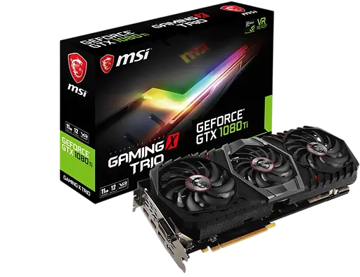 Видеокарта GeForce GTX 1080 Ti 11GB MSI Gaming X Trio (GTX 1080 Ti GAMING X TRIO) Б/У - фото 1