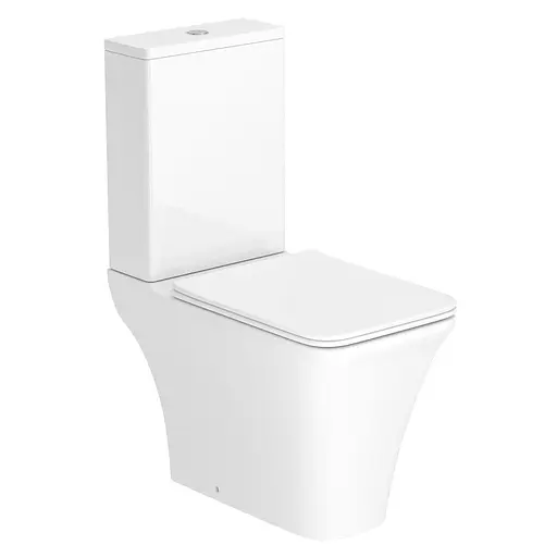 Унитаз напольный Imprese Elanta Rimless гор. выпуск, нижний подвод 3/4,5л, сиденье Duroplast Slim slow-closing white i11545, Белый - фото 1