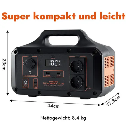 Портативная электростанция Hanstars 1000 Вт/230 В - фото 2