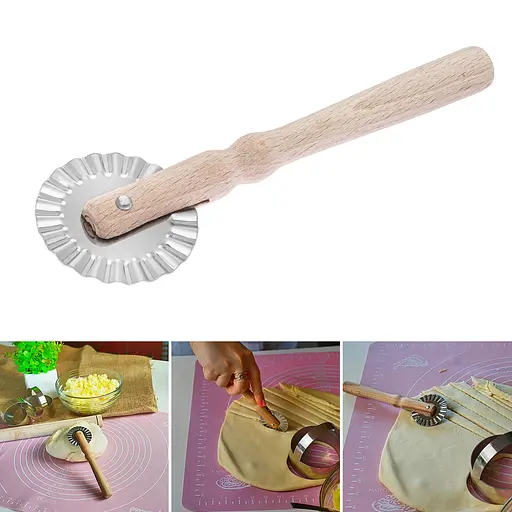 Ніж фігурний із дерев'яною ручкою для тіста 17 см, Kitchette 84149 - фото 2