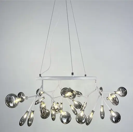 Подвесная люстра-кольцо на 27 ламп во флористических мотивах Line.F Цвет плафона Белый - фото 1