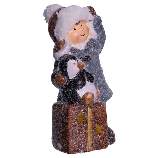 Новорічна декоративна фігурка Yiwu CR-5-18 з підсвічуванням 9 × 10 × 19 см  - фото 3