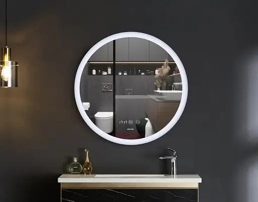 Дзеркало Mixxus PLAIN MC10-80 з LED Touch, Anti-fog, димером, регулюванням яскравості, годинником (MI6932) - фото 7