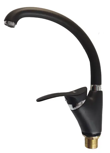 Смеситель для кухни U гайка Ø40 черный Frap 1/10 F4101-11 (F41) Черный матовый - фото 1