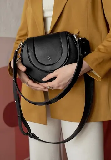 Жіноча шкіряна сумка Mandy чорна - фото 2