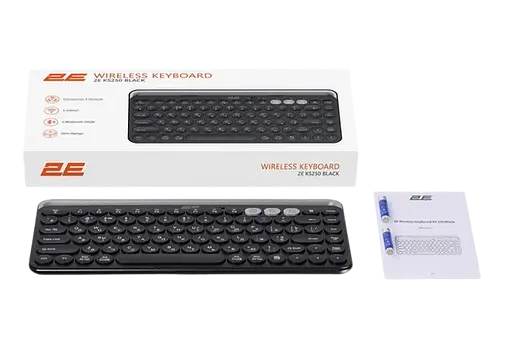 Клавіатура бездротова 2E KS250 Black/Gray (2E-KS250WBK_UA)