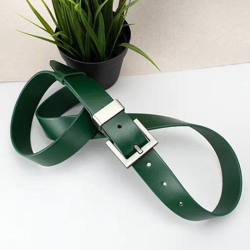 Ремінь жіночий шкіряний JK-3023 під джинси зелений (115 см) - фото 3