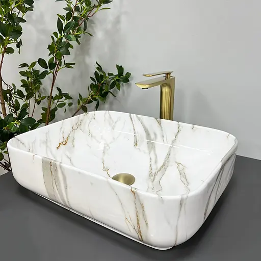 Умивальник VBI Palermo aiax glossY накладний VBI-012302, Мармур - фото 2