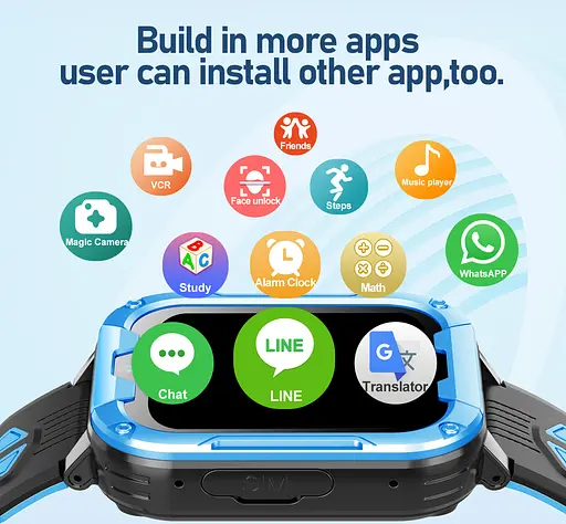 Смарт-годинник дитячі з відеодзвінком Wonlex KT32 Original WI-FI GPS SIM-карта Blue (18344) - фото 8