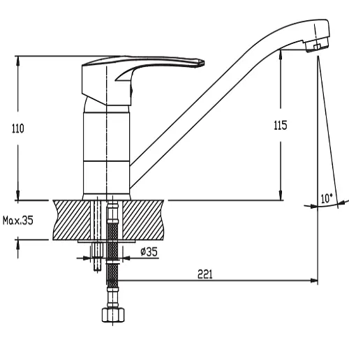 Смеситель для кухни Haiba GERMES 004 HB0764 - фото 2