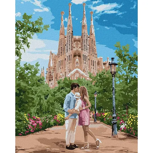 Картина по номерам "Подорож до Барселони" Ideyka KHO4789 40 x 40