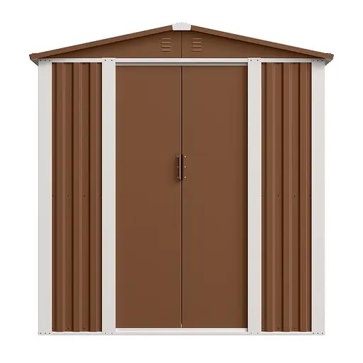 Хозблок-сарай металлический DS-02 с двускатной крышей 185х180х120 см (ВхШхГ)Коричневый - фото 4