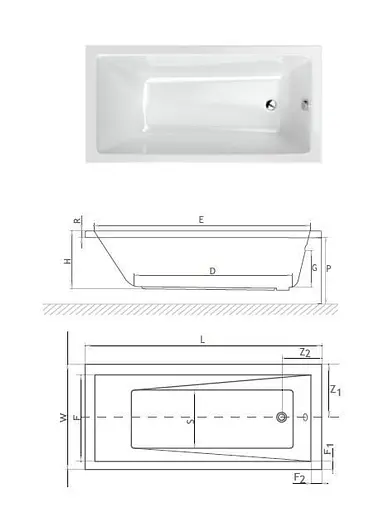 Ванна акрилова Radaway Mrella 150x70 + ніжки WA1-48-150x070 - фото 3