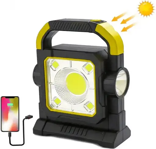 Фонарь прожектор Hello Cloud HC-7078-A Повербанк Солнечная панель переносной для охраны - фото 4