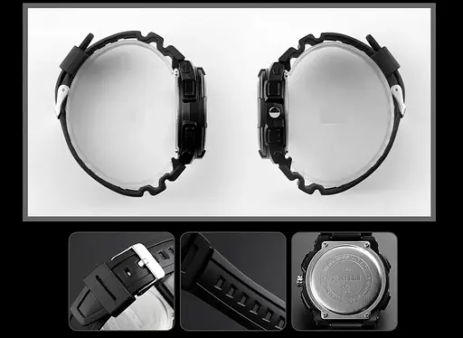 Чоловічий спортивний годинник Skmei 1454 Чорний з білим - фото 5