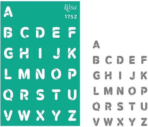 Трафарет багаторазовий самоклеючий №1752 Фоновий 13х20см серія Алфавіт цифри Rosa TALENT