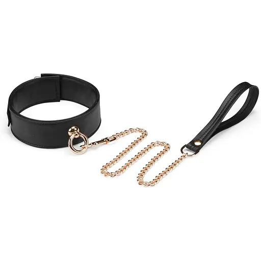 Нашийник з повідцем Liebe Seele Black Organosilicon Collar With Leash
