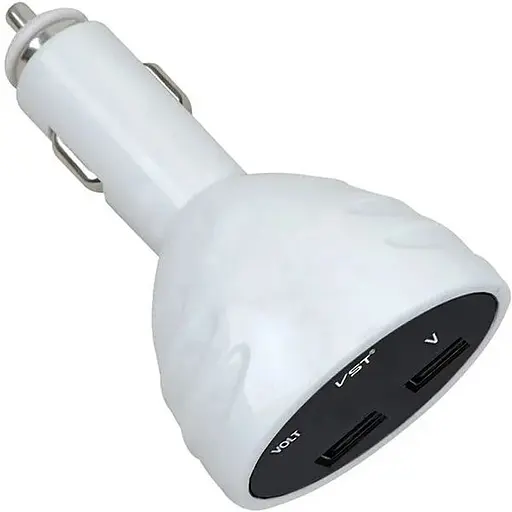 Автомобільний зарядний пристрій з вольтметром VST 708V White (VST.708Vw) - фото 3