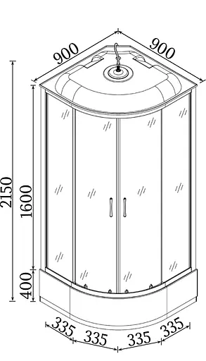 Душовий бокс BRAVO BZURA H90GBS (H90B) - фото 8
