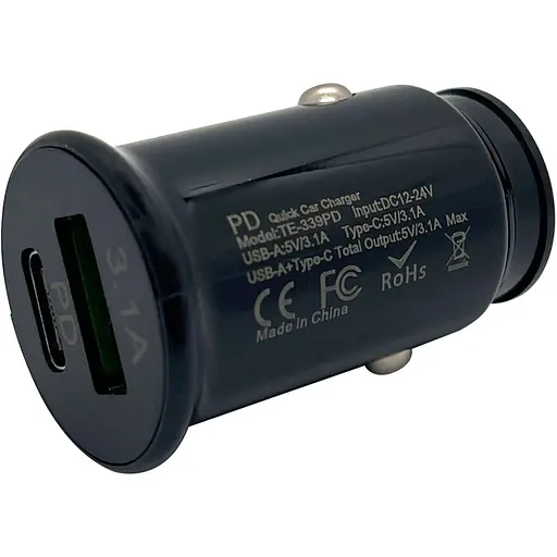 Автомобільний зарядний пристрій XON UniLink Type-C 15W PD15 + 5V/3.1A Black (5060948063395) - фото 4