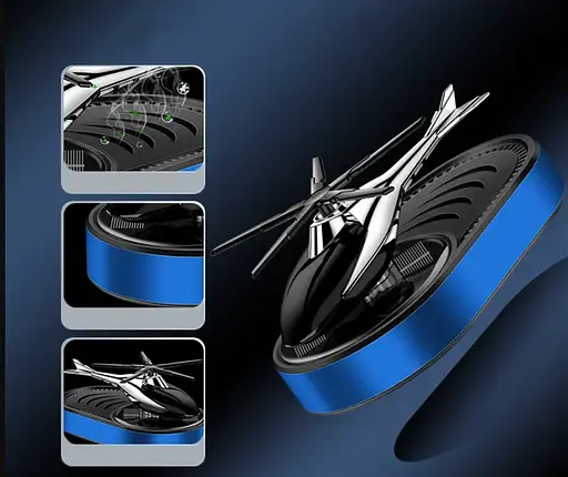 Ароматизатор автомобільний Вертоліт на сонячній батареї (Сірий) - фото 4