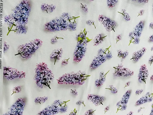 Тканина з тефлоновим просоченням з 3D принтом Бузок (від 1 м) - фото 1