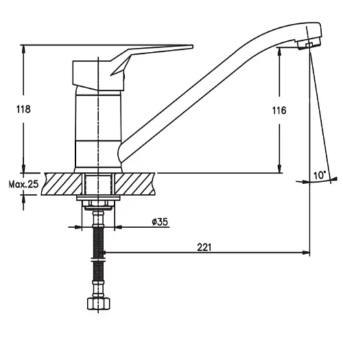 Змішувач для кухні Haiba ZEON 555 HB0413 - фото 2