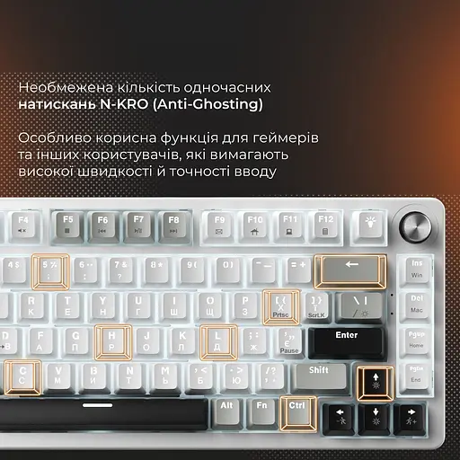 Клавіатура GamePro Genesis Silverlight MK126 Grey (140411) - фото 8