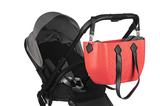 Сумка MyMia ручки эко-кожа, коврик, ремни для коляски, красно-черный Nuvita det0018688 - фото 9