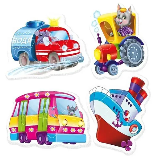 Детские беби пазлы Машины-помощники VT1106-78 на укр. языке