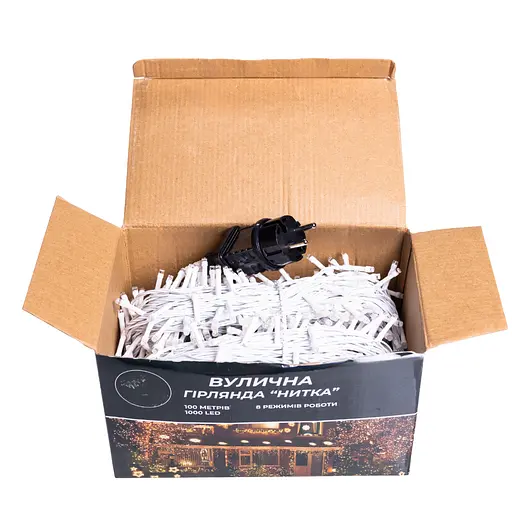 Новорічна гірлянда Різдвяна фея вулична GarlandoPro 100 м 1000 LED гірлянда на вулицю 8 режимів роботи білий провід Мультиколор CF1000L100MWML - фото 6