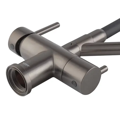 Смеситель для кухни на две воды с гибким изливом Koer KB-72006-07 KR3382 Графит - фото 5