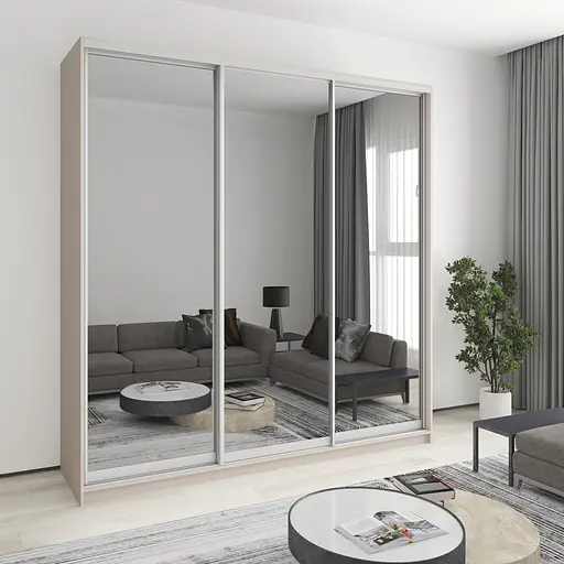 Шкаф-купе трехдверный MebelStar Стандарт AL 3 Зеркала 230x45x240 см Кашемир (MBS-1871)