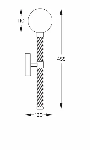 Настінний світильник MIDA W0583-01A-2GHF Zuma Line - фото 2